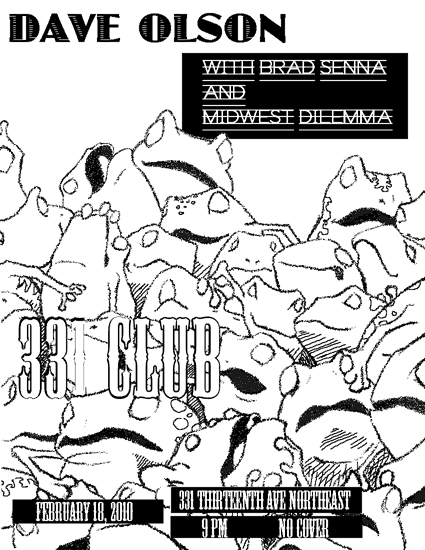 flyer for a show made up of a pile of frogs